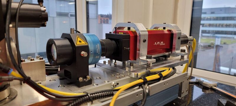 IPG laser source with optics on granite bench